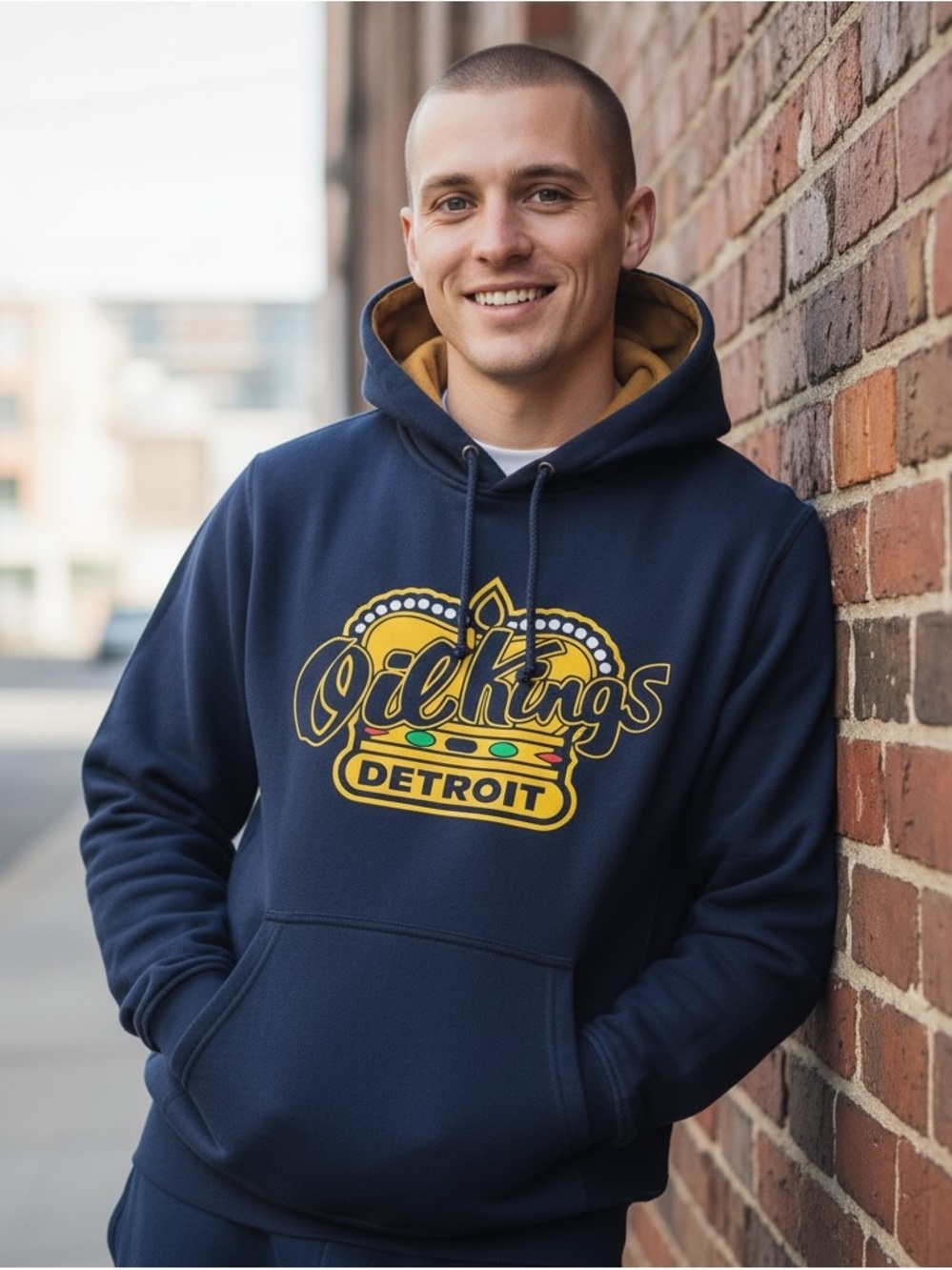 DETROIT OIL KINGS Men’s Small Blue Hoodie Sweatshirt